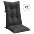 Cojines silla respaldo alto 2 uds tela gris antracita