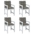 Cojines para silla respaldo bajo 4 ud tela gris oscuro