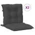 Cojines silla respaldo bajo 2 ud tela gris antracita
