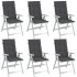 Cojines silla respaldo alto 6 uds tela gris antracita