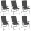 Cojines silla respaldo alto 6 uds tela gris antracita melange