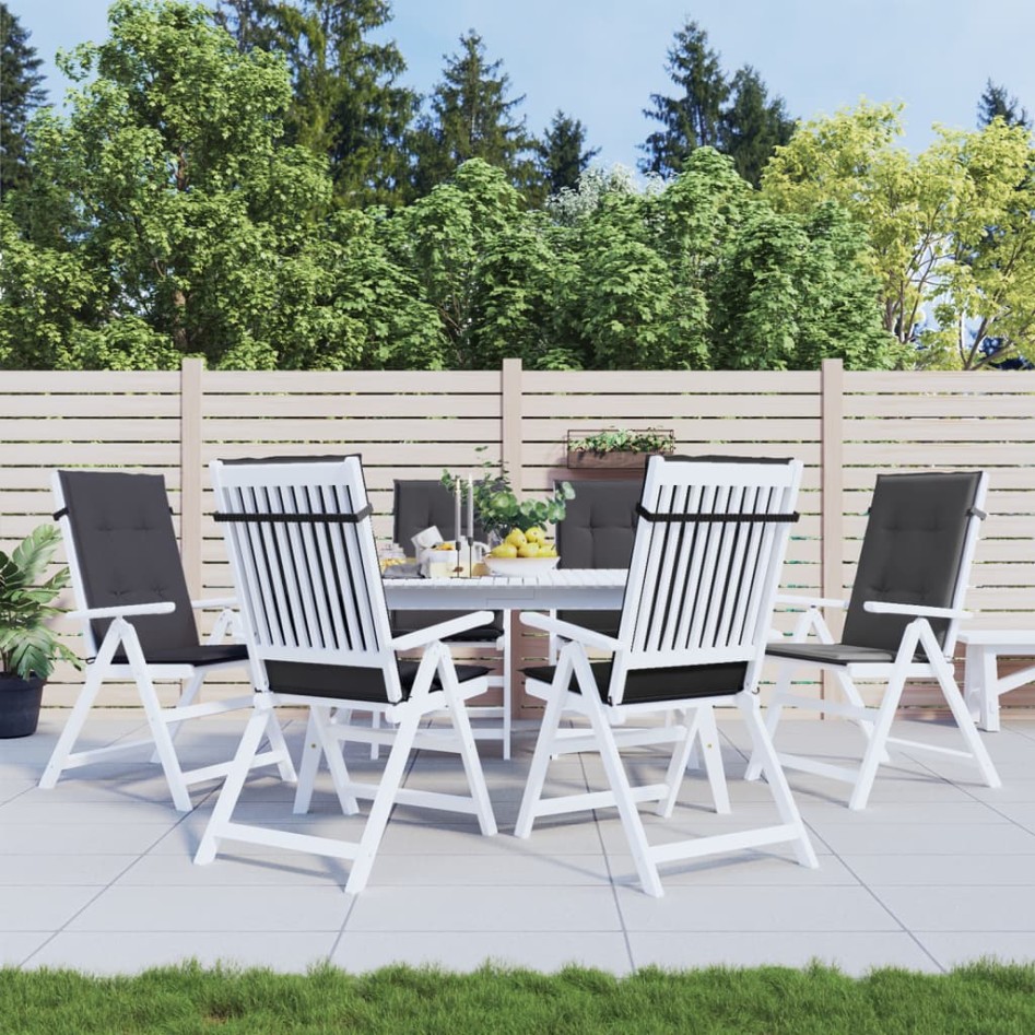 Cojines silla respaldo alto 6 uds tela gris antracita