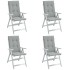 Cojines para silla respaldo alto 4 uds tela gris claro