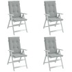 Cojines para silla respaldo alto 4 uds tela gris claro melange