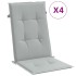 Cojines para silla respaldo alto 4 uds tela gris claro