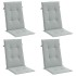 Cojines para silla respaldo alto 4 uds tela gris claro
