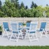 Cojines silla respaldo alto 6 uds tela azul melange 120x50x4