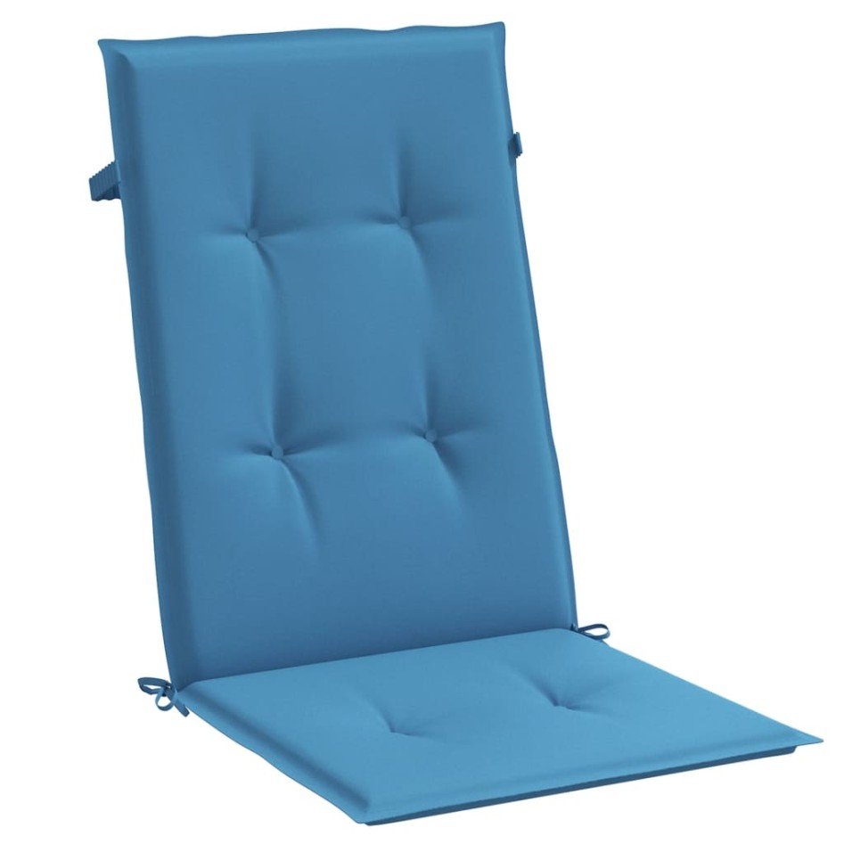 Cojines silla respaldo alto 6 uds tela azul melange 120x50x4