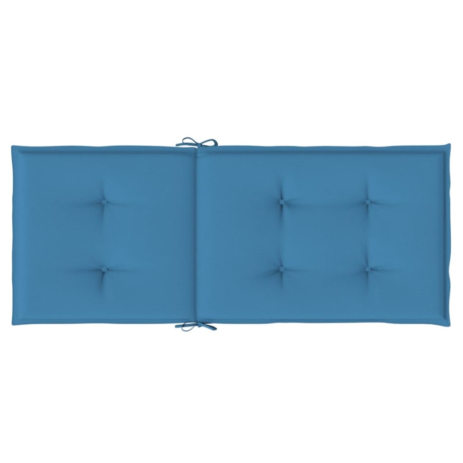 Cojines silla respaldo alto 6 uds tela azul melange 120x50x4