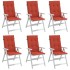Cojines silla respaldo alto 6 uds tela rojo melange 120x50x4