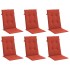 Cojines silla respaldo alto 6 uds tela rojo melange 120x50x4