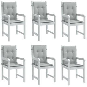 Cojines para silla respaldo bajo 6 ud tela gris claro