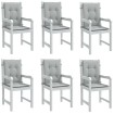Cojines para silla respaldo bajo 6 ud tela gris claro melange