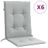Cojines para silla respaldo bajo 6 ud tela gris claro