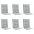 Cojines para silla respaldo bajo 6 ud tela gris claro