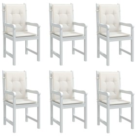 Cojines silla respaldo bajo 6 ud tela crema melange 100x50x4