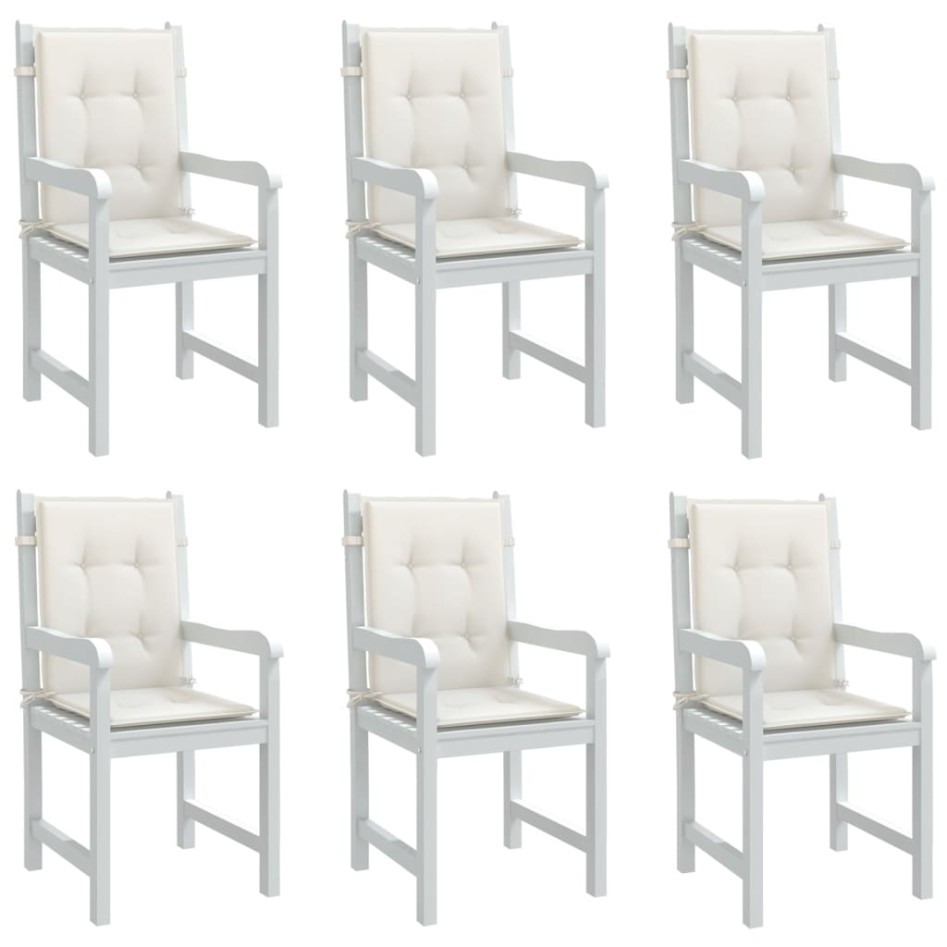 Cojines silla respaldo bajo 6 ud tela crema melange 100x50x4