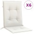 Cojines silla respaldo bajo 6 ud tela crema melange 100x50x4