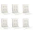 Cojines silla respaldo bajo 6 ud tela crema melange 100x50x4
