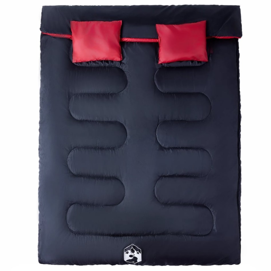 Saco de dormir doble y almohadas camping adultos 3-4