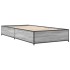 Estructura cama madera ingeniería metal gris Sonoma 90x200