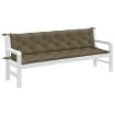 Cojines banco jardín 2 uds tela gris taupe melange 200x50x7 cm
