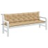 Cojines para banco jardín 2 uds tela beige melange 200x50x7