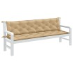 Cojines para banco jardín 2 uds tela beige melange 200x50x7 cm