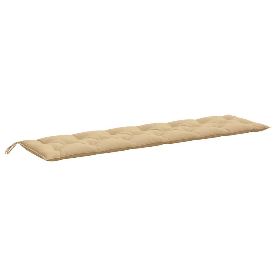 Cojines para banco jardín 2 uds tela beige melange 200x50x7