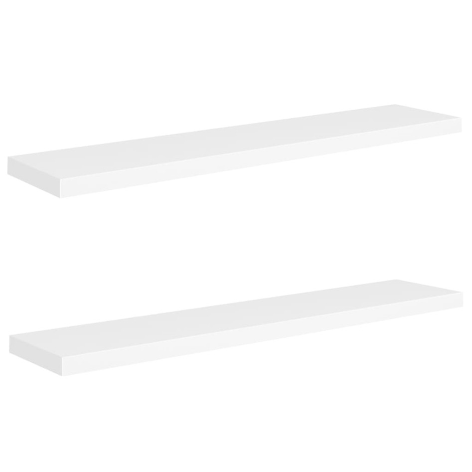 Estantes flotantes de pared 2 uds MDF blanco 120x23,5x3,8