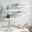 Estante flotante de pared 4 uds MDF blanco brillo 60x23,5x3,8cm