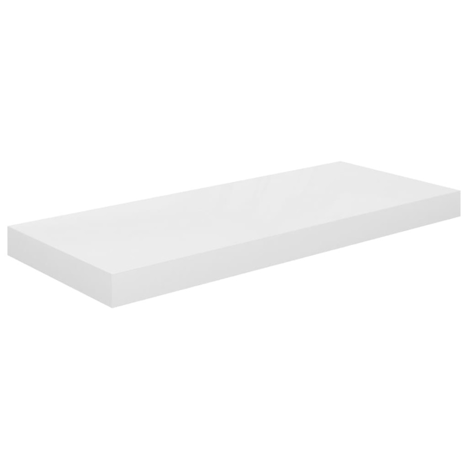 Estante flotante de pared 4 uds MDF blanco brillo