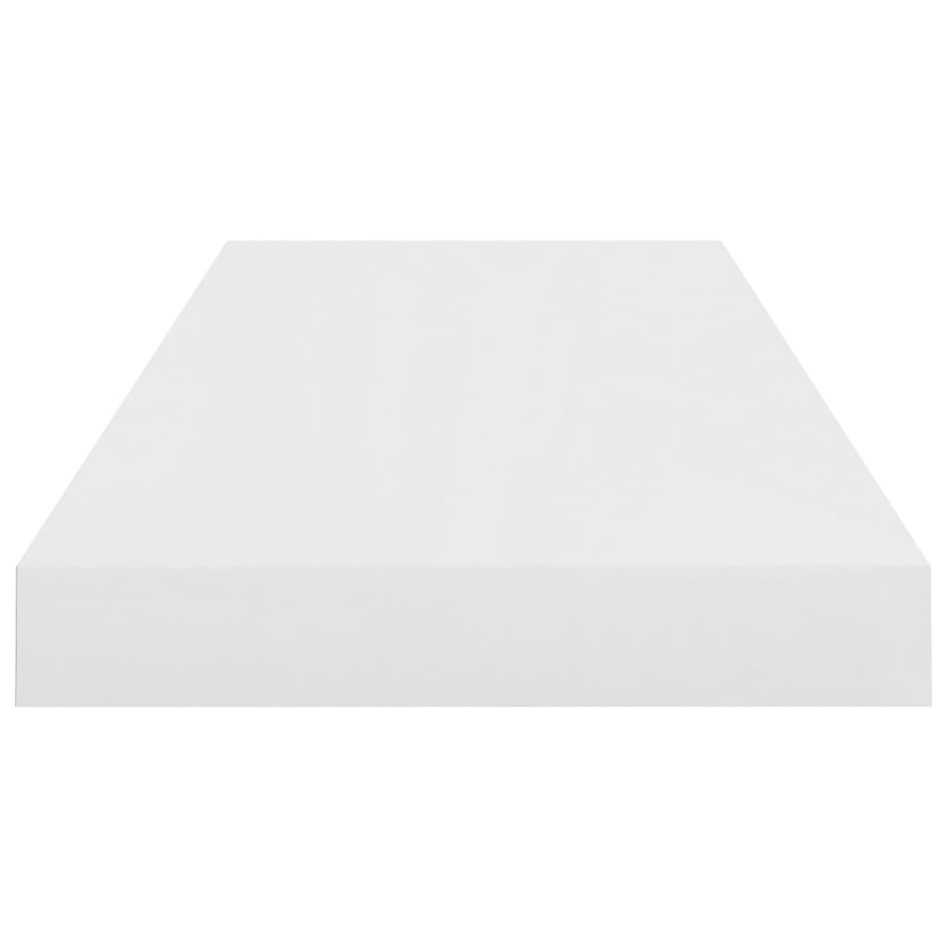 Estante flotante de pared 4 uds MDF blanco brillo