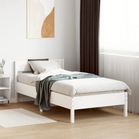 Estructura de cama sin colchón madera maciza blanca 90x190