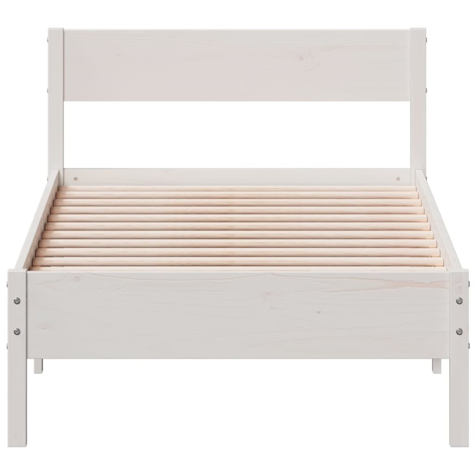Estructura de cama sin colchón madera maciza blanca 90x190