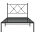 Estructura cama sin colchón con cabecero metal negro 90x200