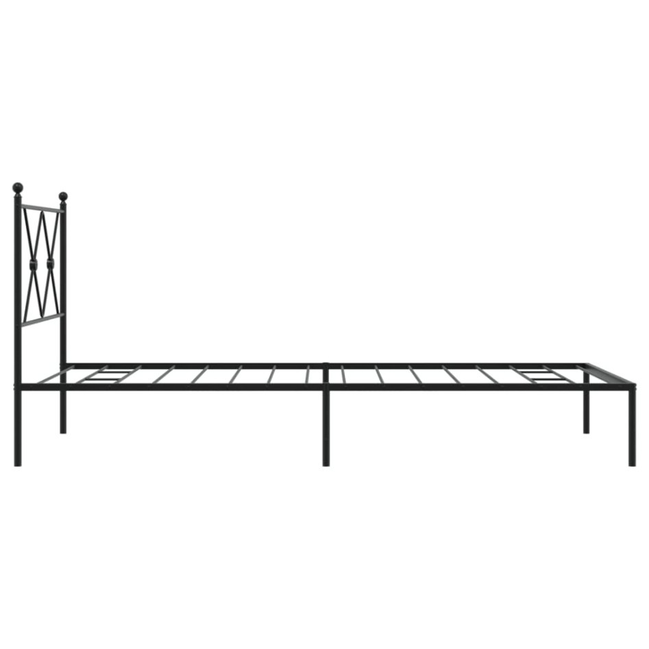Estructura cama sin colchón con cabecero metal negro 90x200