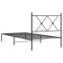 Estructura cama sin colchón con cabecero metal negro 90x200