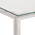 Mesa de centro plateada acero inoxidable y vidrio