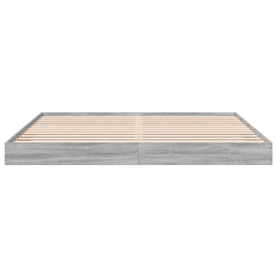 Estructura de cama madera de ingeniería gris Sonoma 200x200