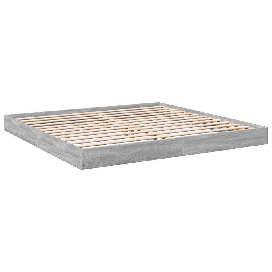 Estructura de cama madera de ingeniería gris Sonoma 200x200