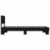 Estructura de cama madera de ingeniería y metal negro 90x200