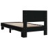 Estructura de cama madera de ingeniería y metal negro 90x200