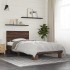 Estructura cama madera ingeniería metal roble marrón 90x200