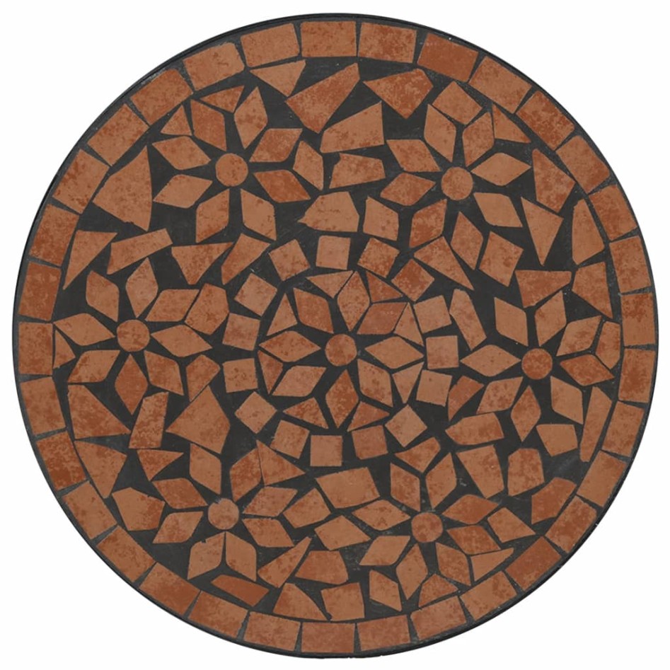 Mesa de bistró de mosaico cerámica terracota Ø50x70