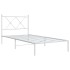 Estructura cama sin colchón con cabecero metal blanco 90x200
