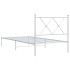 Estructura cama sin colchón con cabecero metal blanco 90x200