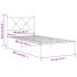 Estructura cama sin colchón con cabecero metal blanco 90x200