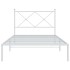 Estructura cama sin colchón con cabecero metal blanco