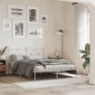 Estructura cama sin colchón con cabecero metal blanco 135x190cm